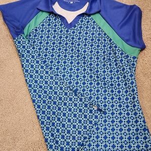 Bermuda Sands top . Size M. Blue and green